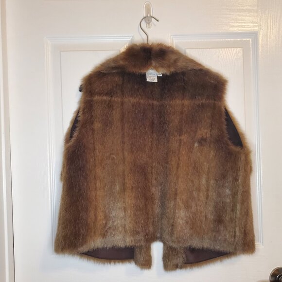 NWOT G by Guilana Rancic SMALL Faux Fur & Faux Suede Reversible Vest - Picture 4 of 7